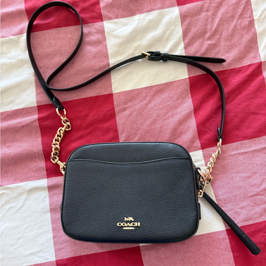 Coach Shoulder Bag 29411 Camera Leather Black Pochette Pouch Women's Like New